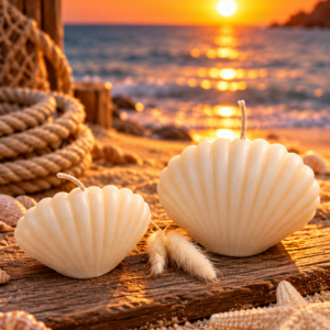 Stilvolle Muschelkerze