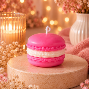 Süße Macaron-Kerze