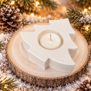 Teelichtuntersetzer „Weihnachtsbaum“ mit weihnachtlichem Design